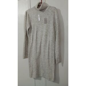 Gap womens large gray turtleneck tunic sweater dress super soft